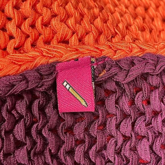Jennifer Jenny George Sketchbook Ribbon Sweater Size 2X Red Orange Purple Blue - Picture 9 of 10